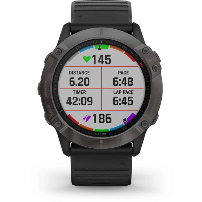 Đồng hồ Garmin fenix 6X (51mm, Sapphire, Carbon Gray DLC/Black Band)