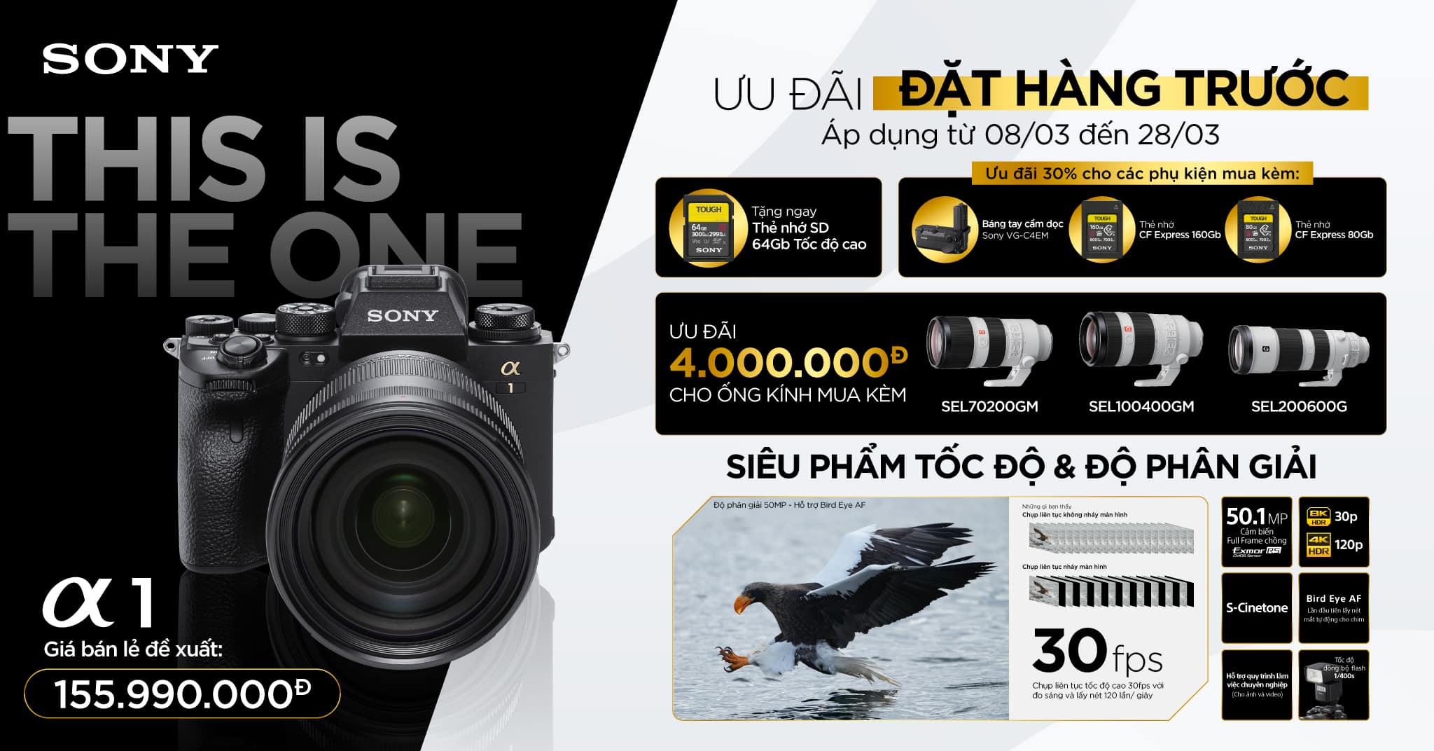 Đặt hàng Sony Alpha a1, chiếc máy ảnh mạnh mẽ nhất hiện tại, giá 155.990.000đ