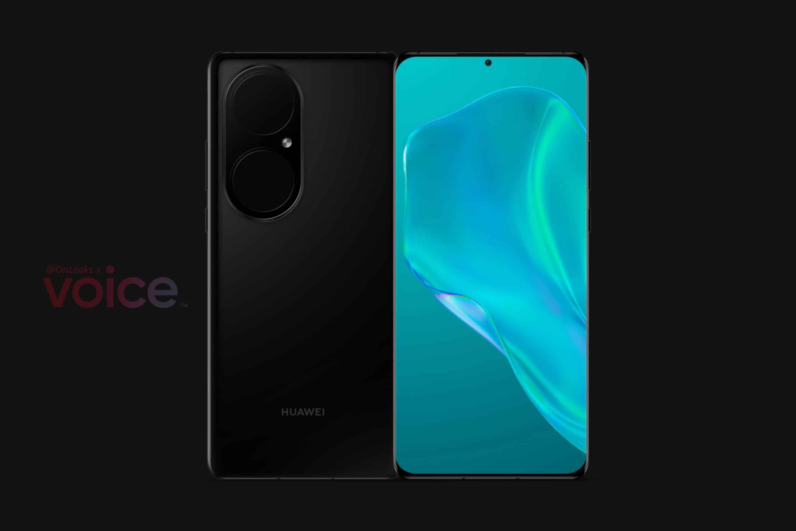 Ảnh render Huawei P50 Pro với cụm hai camera cực to