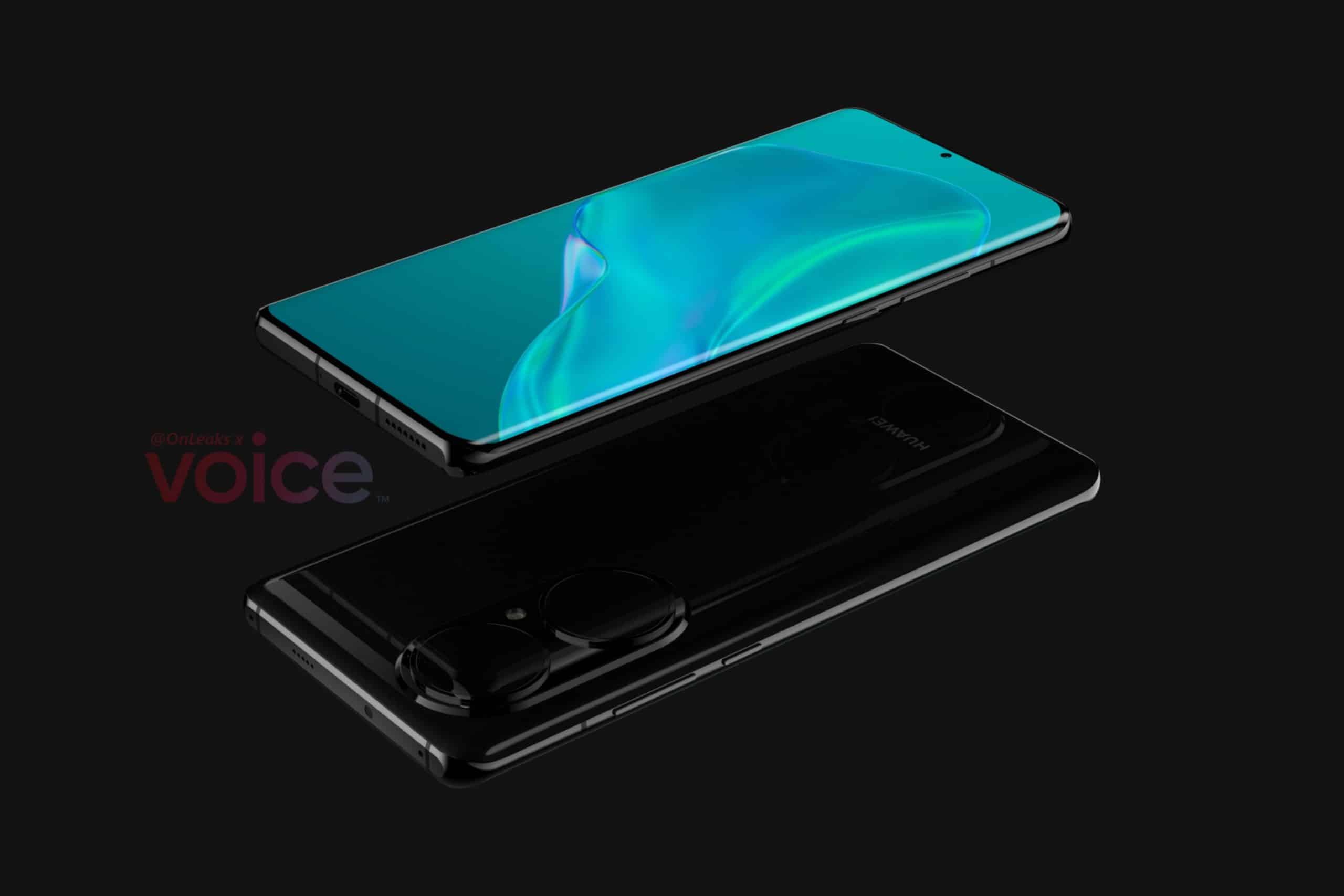 Ảnh render Huawei P50 Pro với cụm hai camera cực to