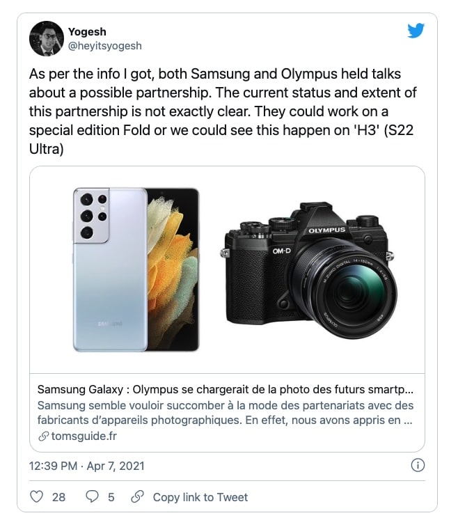 Samsung dự định hợp tác với Olympus phát triển camera smartphone
