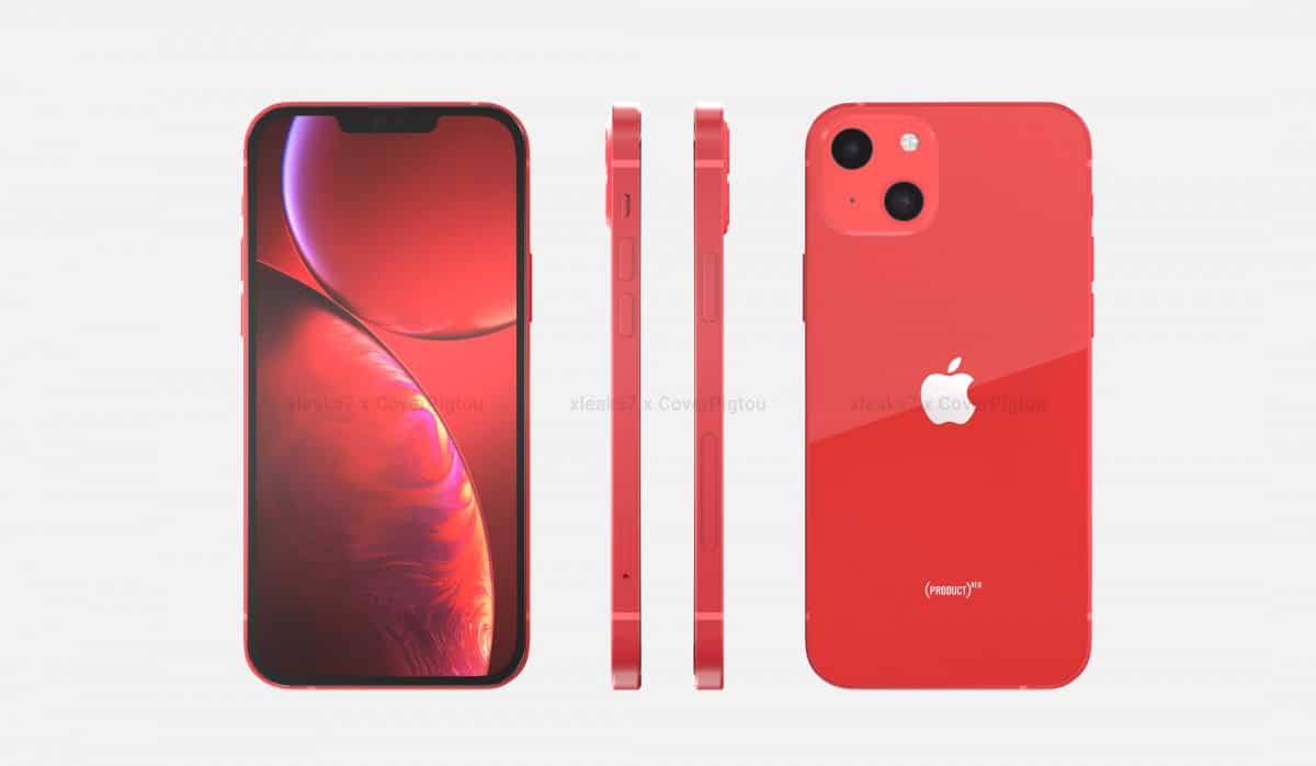 Ảnh render iPhone 13 bản màu Product Red