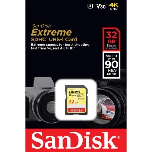 Thẻ nhớ SD Sandisk 32GB Extreme UHS-I SDHC 90MB/s