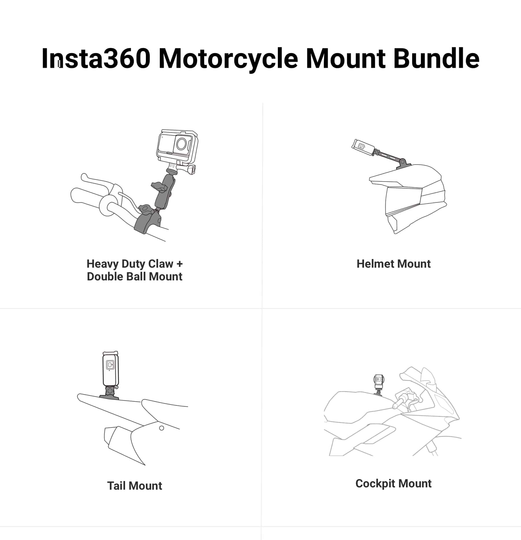 Bo ngam gan xe may cho Insta360 One X2