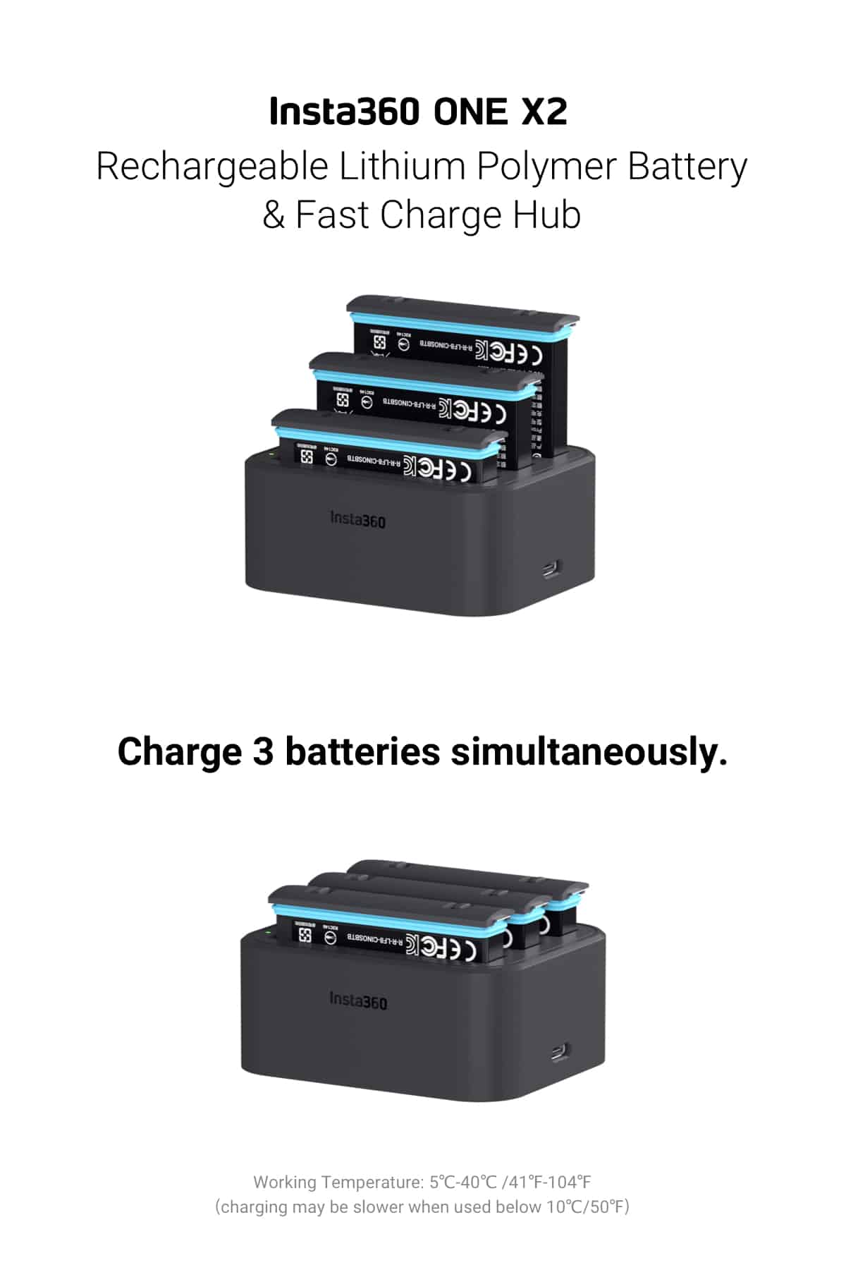 Bo sac Insta360 One X2 Fast Charge Hub 2