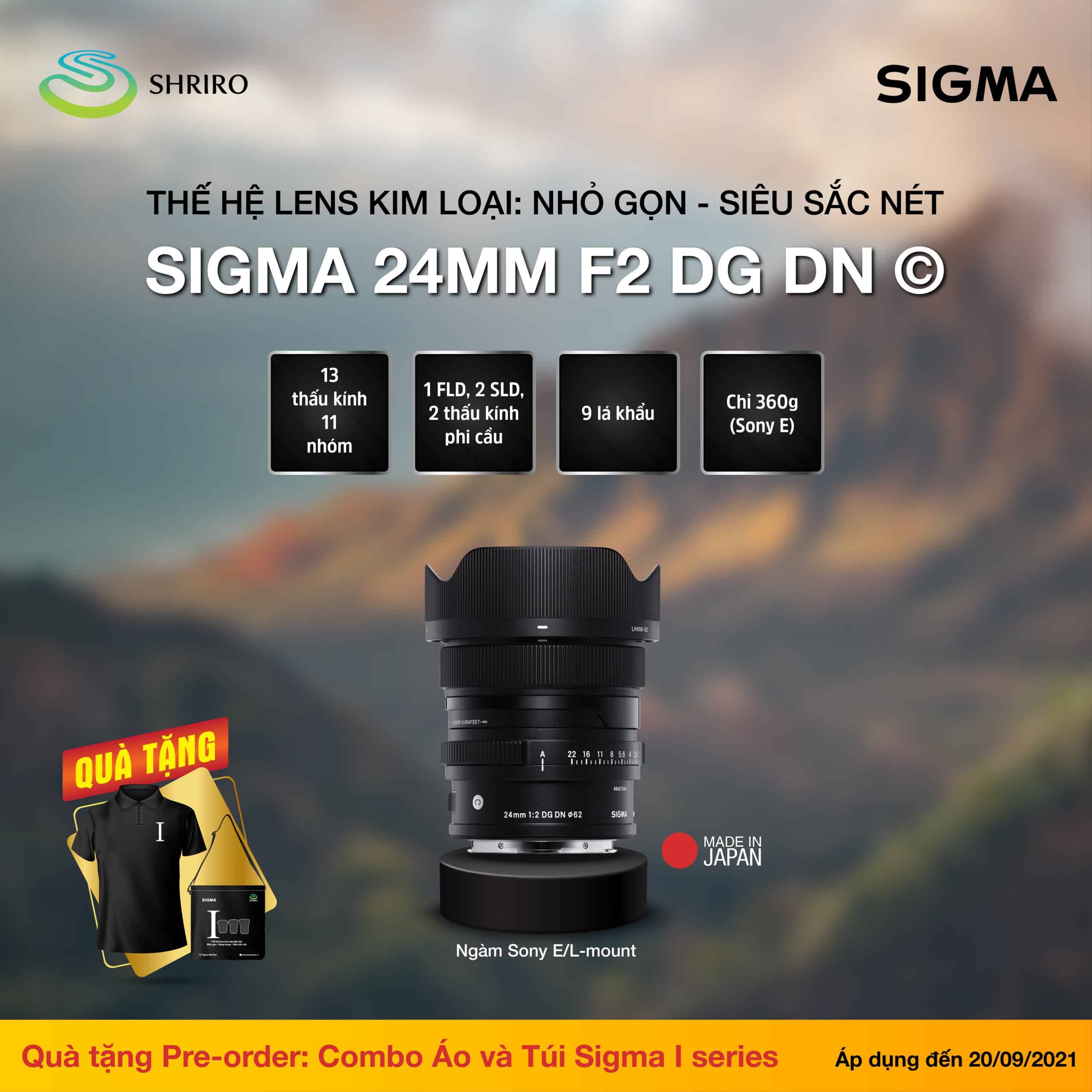 Đặt trước bộ đôi Sigma 90mm F2.8 DG DN và Sigma 24mm F2 DG DN mới nhận kèm quà tặng hấp dẫn