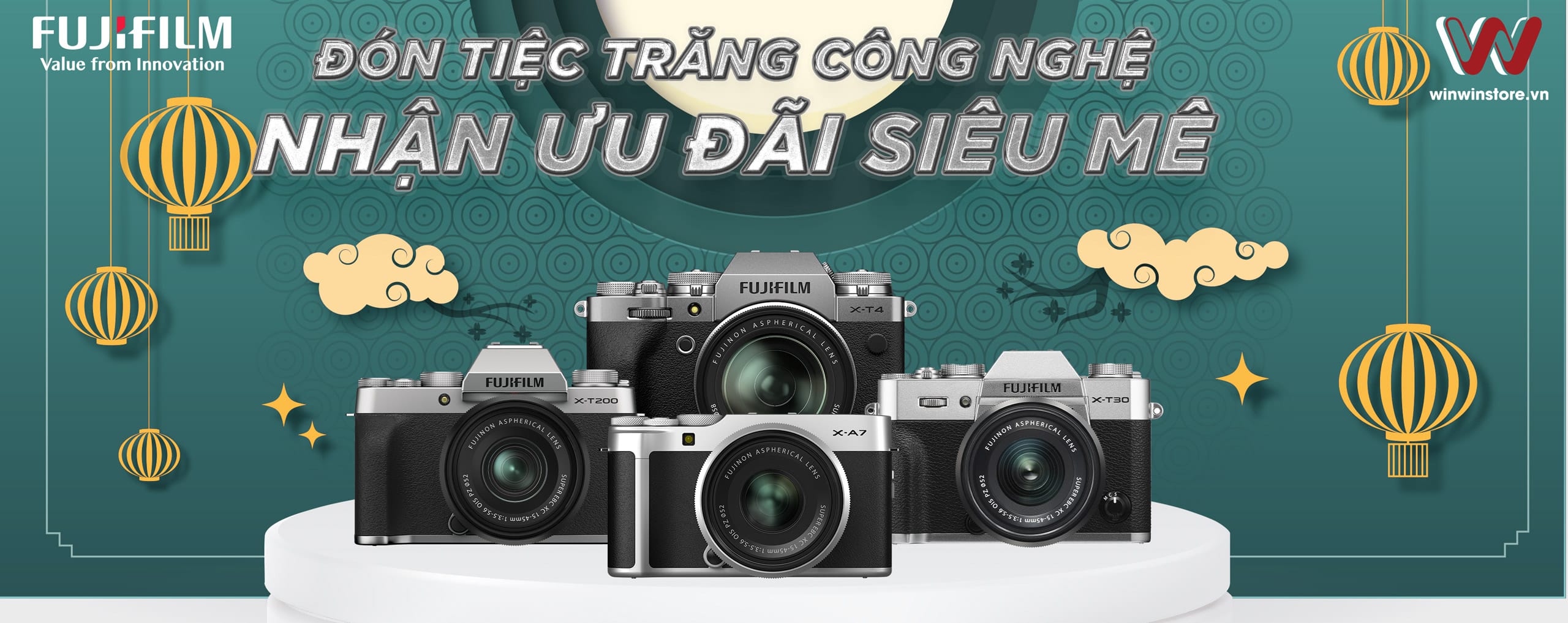 Ưu đãi tháng 9 với Fujifilm, ĐÓN TIỆC TRĂNG CÔNG NGHỆ, NHẬN ƯU ĐÃI SIÊU MÊ tại WinWinStore