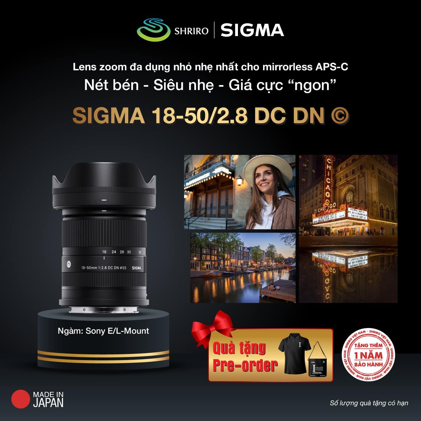 Đặt trước Sigma 18-50mm F2.8 DC DN (C) tại WinWinStore, giá 11.990.000đ