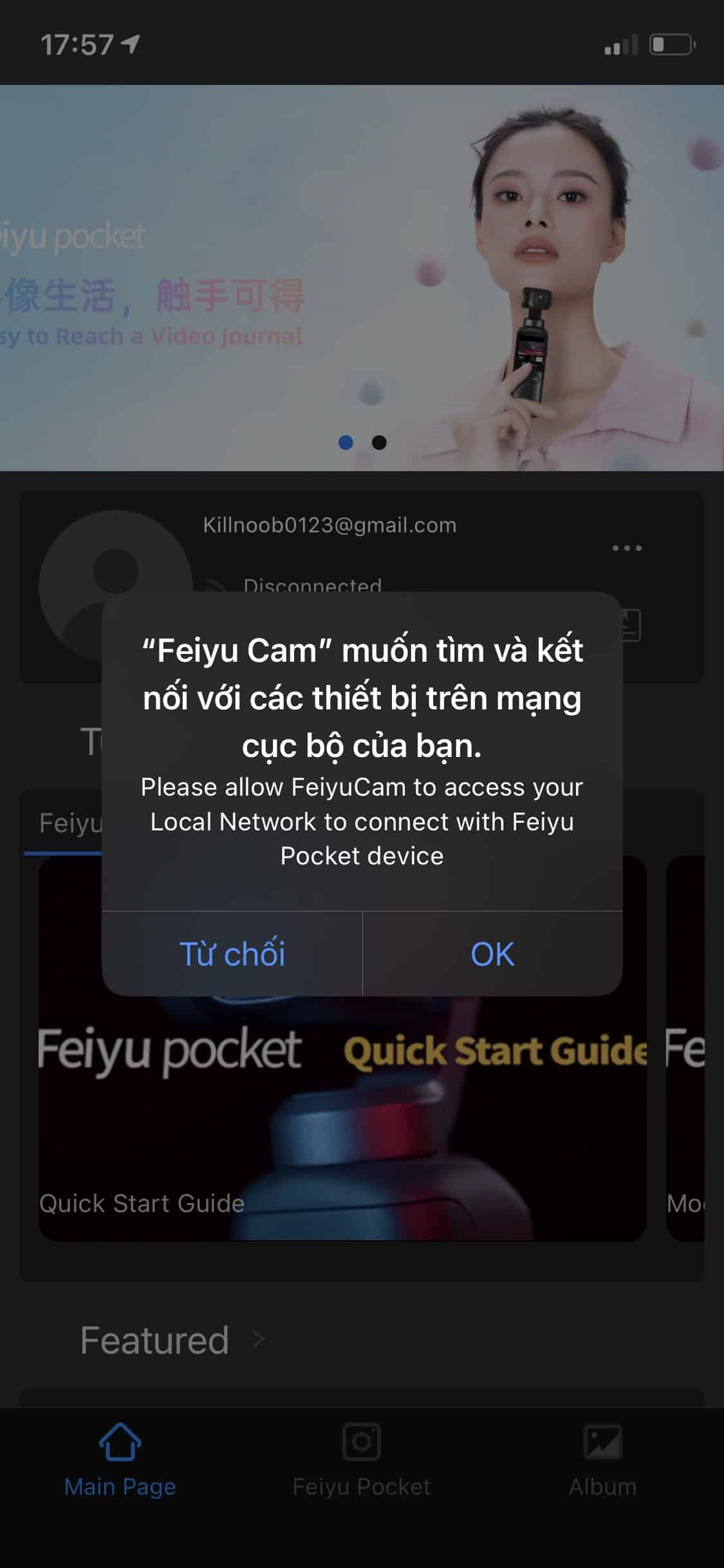 Hướng dẫn kết nối camera hành trình Feiyu Pocket 2 với điện thoại