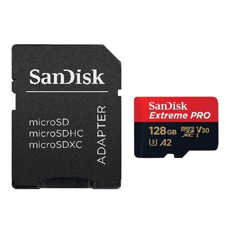 The nho MicroSD SanDisk Extreme Pro V30 A2 128GB 2