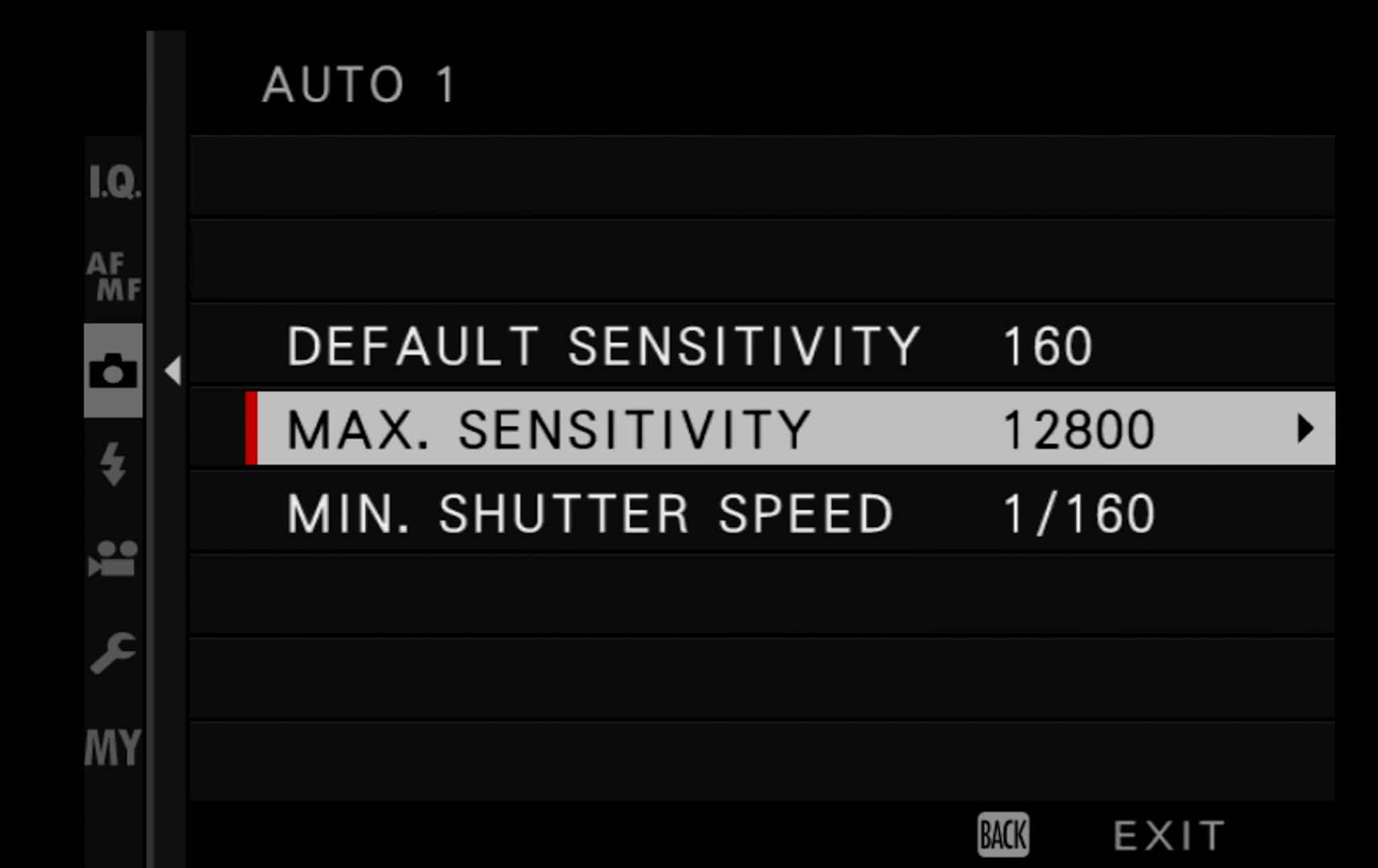 Fujifilm settings 2
