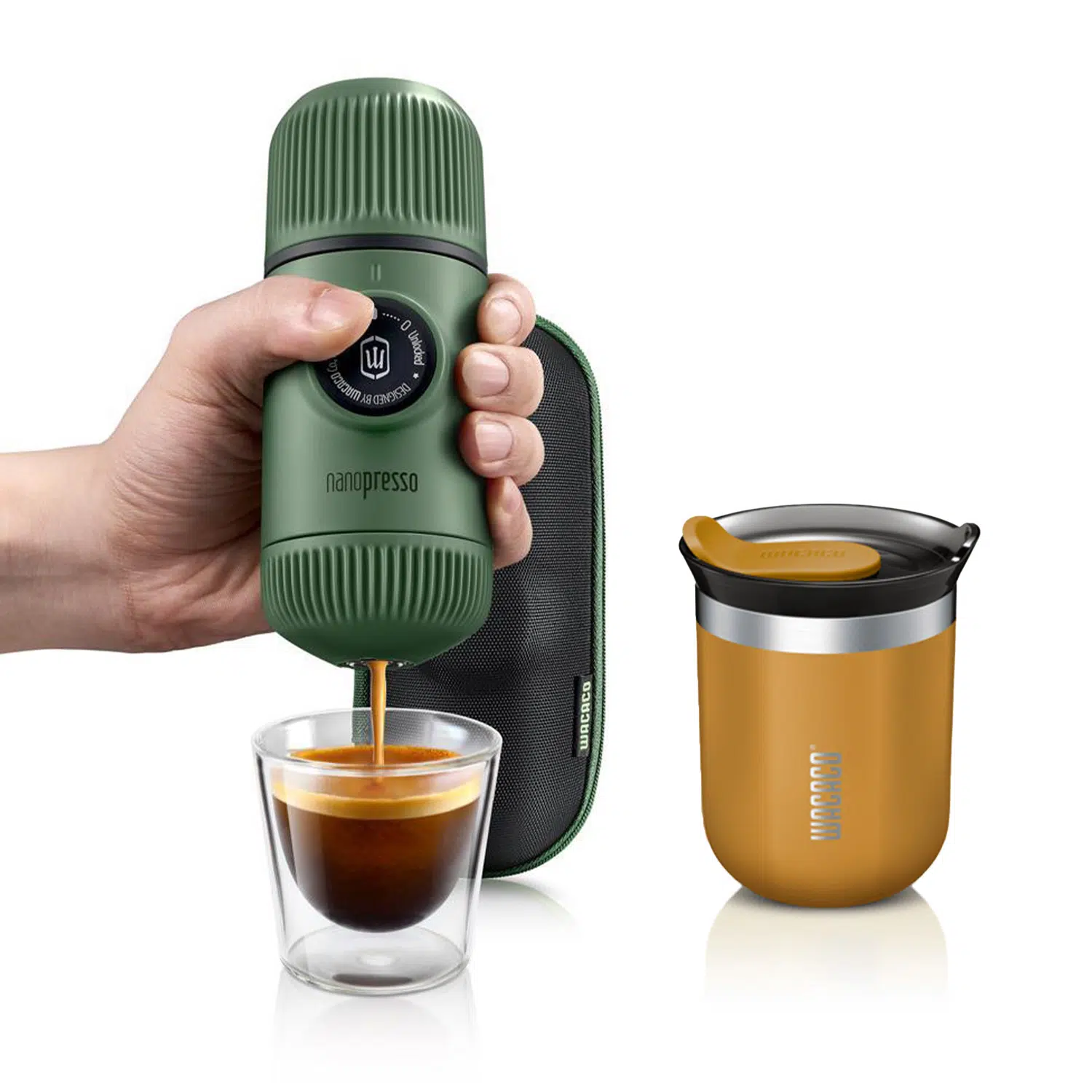 Bộ dụng cụ pha cà phê Wacaco Nanopresso và bình Octaroma 180ml (Green)