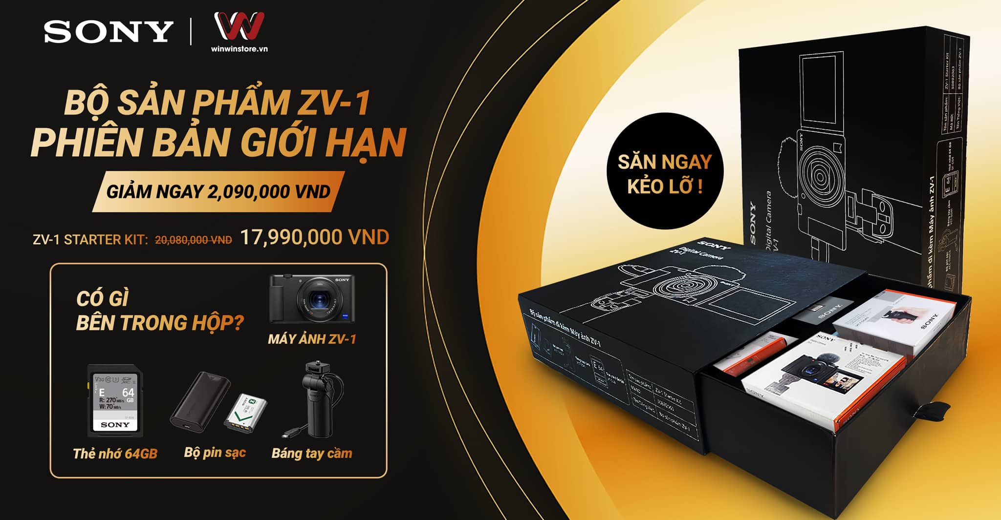 Nhanh tay sở hữu bộ giới hạn dành cho người mới Sony ZV-1 Starter Kit giá tốt