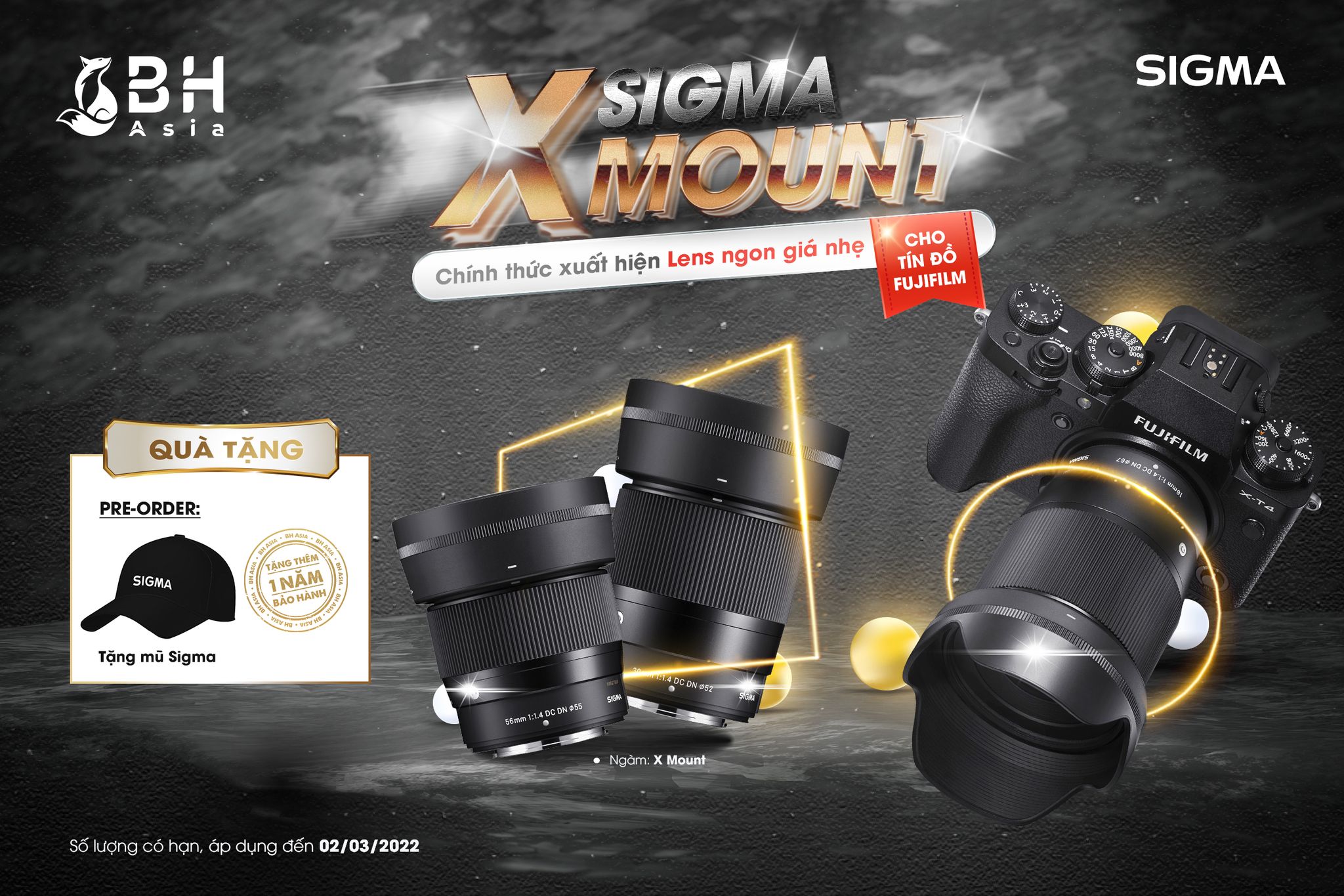Đặt trước bộ ba ống kính Sigma 16mm, 30mm và 56mm F1.4 DC DN Contemporary mới cho Fujifilm X nhận thêm một năm bảo hành