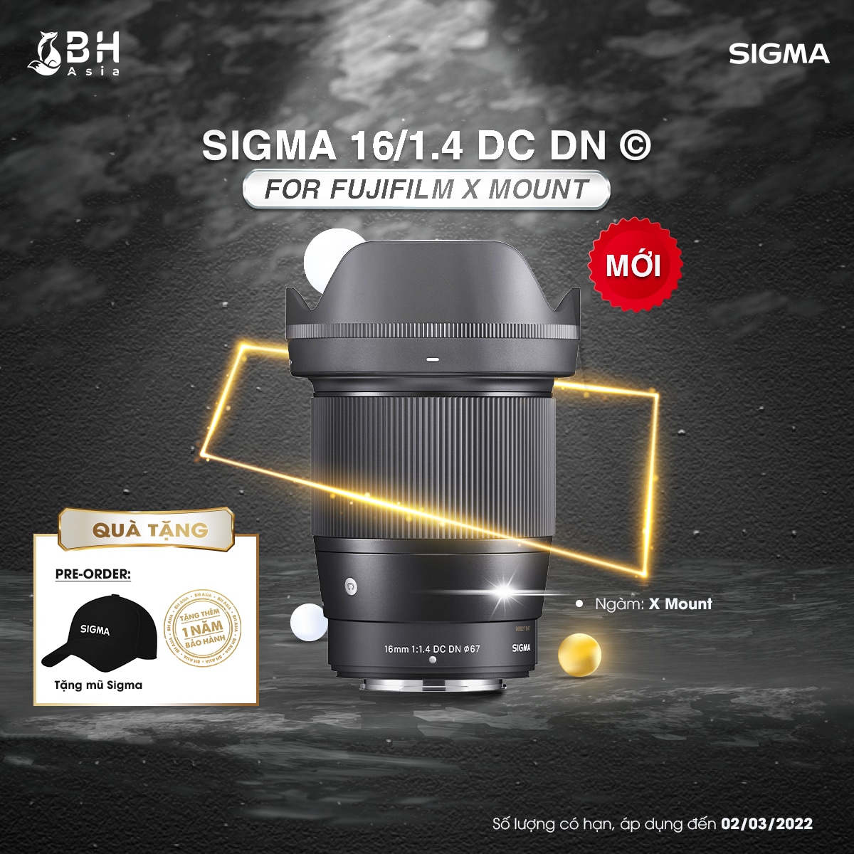 Đặt trước bộ ba ống kính Sigma 16mm, 30mm và 56mm F1.4 DC DN Contemporary mới cho Fujifilm X nhận thêm một năm bảo hành