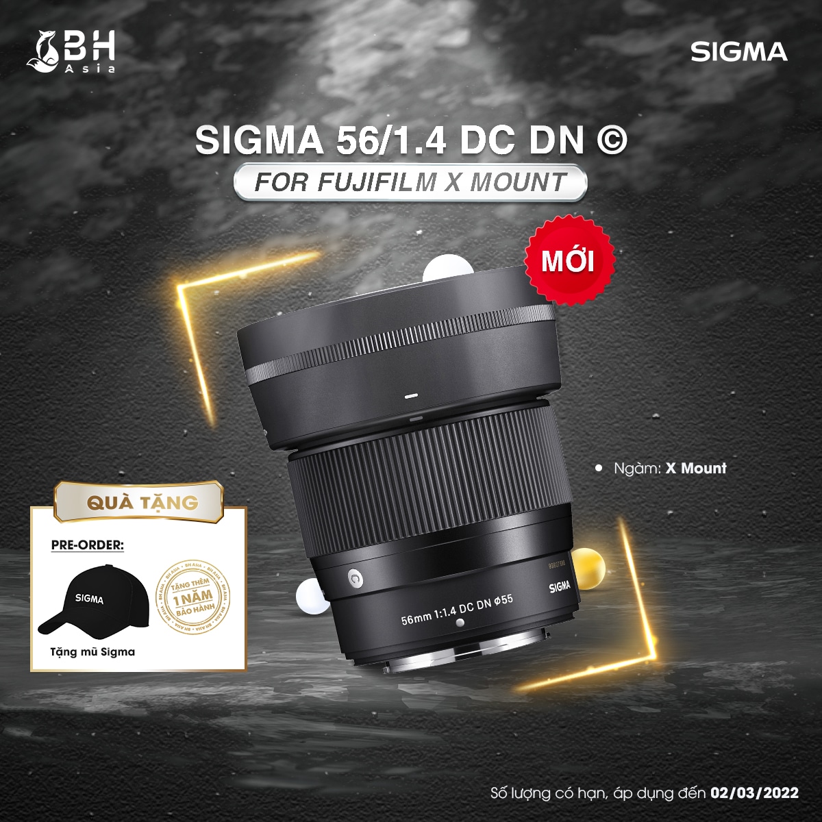 Đặt trước bộ ba ống kính Sigma 16mm, 30mm và 56mm F1.4 DC DN Contemporary mới cho Fujifilm X nhận thêm một năm bảo hành