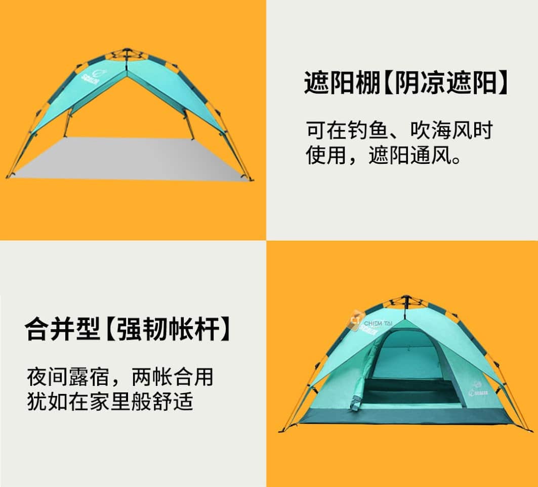 Xiaomi gây quỹ lều cắm trại SCALER thông minh chỉ khoảng 1.7 triệu đồng cho 3-4 người
