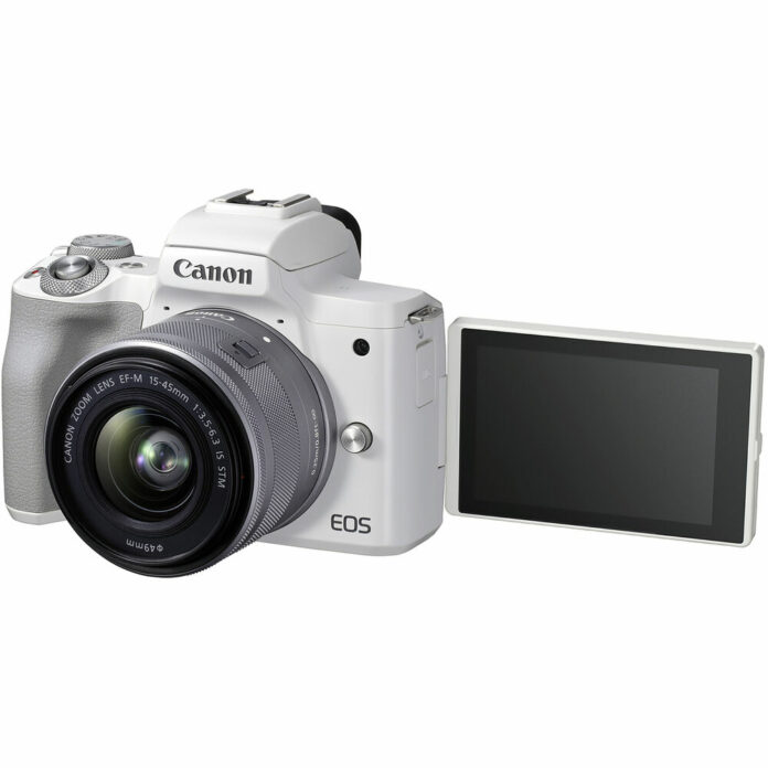 Máy ảnh Canon EOS M50 Mark II với ống kính 15-45mm (White)