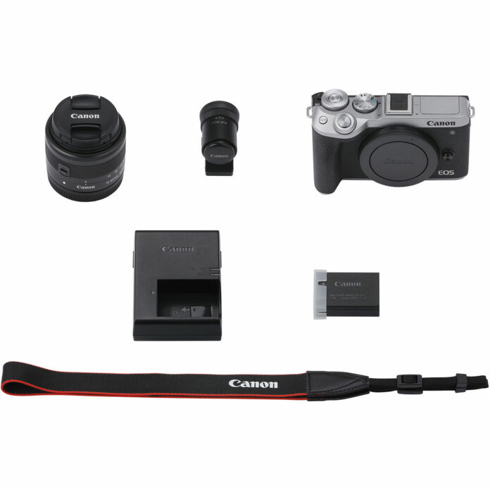 Máy ảnh Canon EOS M6 Mark II với ống kính 15-45mm (Silver)