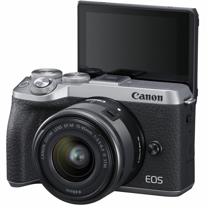 Máy ảnh Canon EOS M6 Mark II với ống kính 15-45mm (Silver)