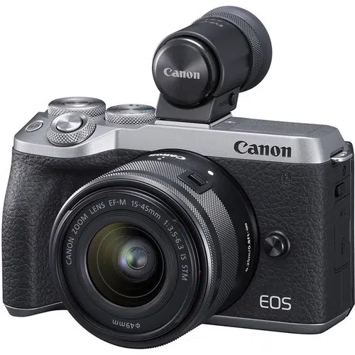Máy ảnh Canon EOS M6 Mark II với ống kính 15-45mm (Silver)