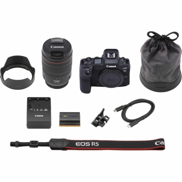 Máy ảnh Canon EOS R5 với ống kính 24-105mm F4