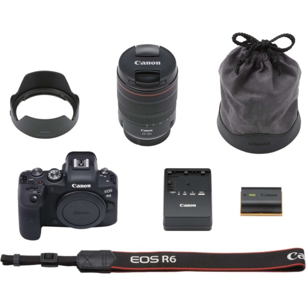 Máy ảnh Canon EOS R6 với ống kính 24-105mm F4