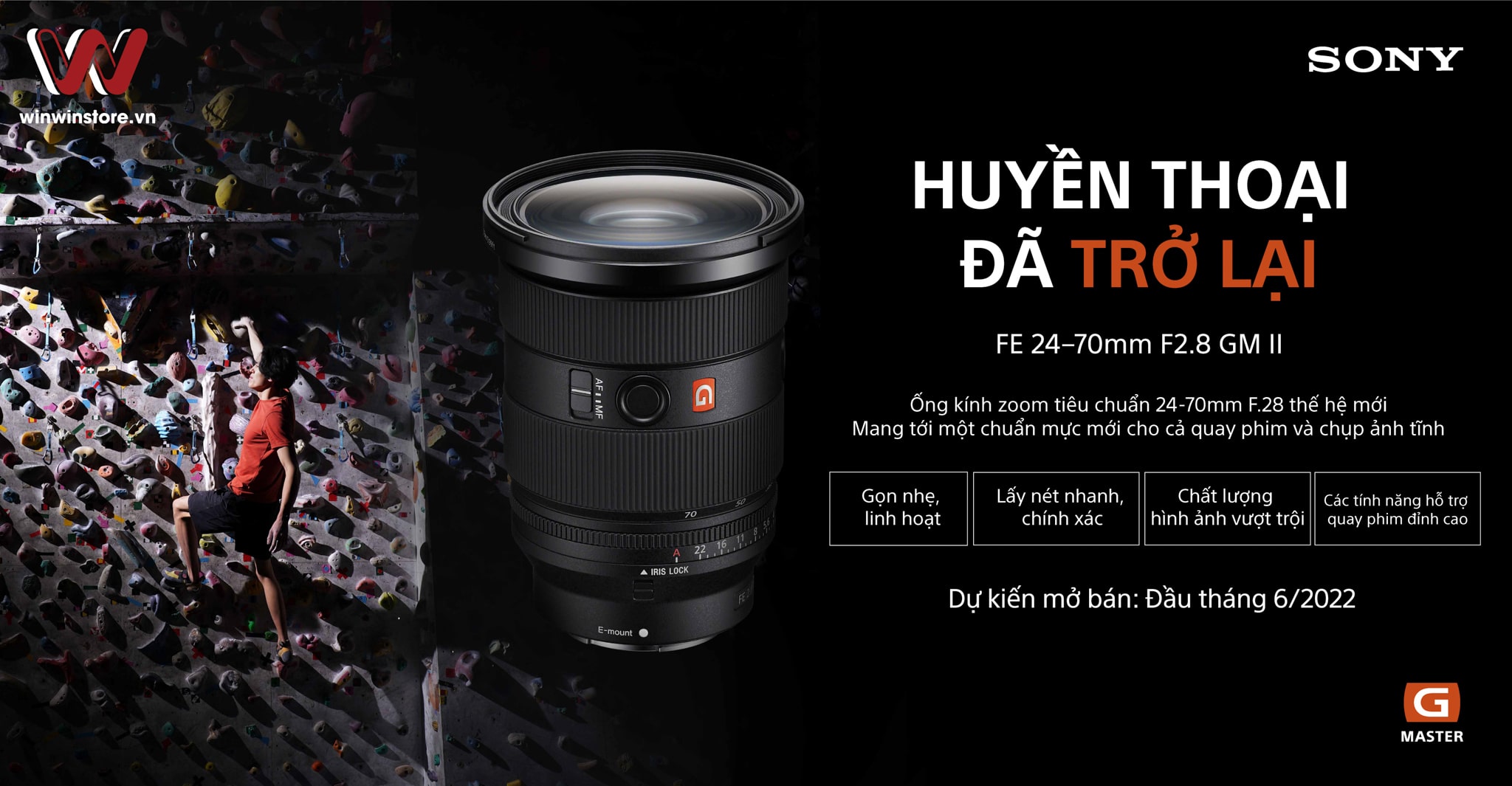 Đặt trước ống kính Sony FE 24-70 mm F2.8 GM II để nhận phần quà hấp dẫn từ hôm nay đến hết 26/5