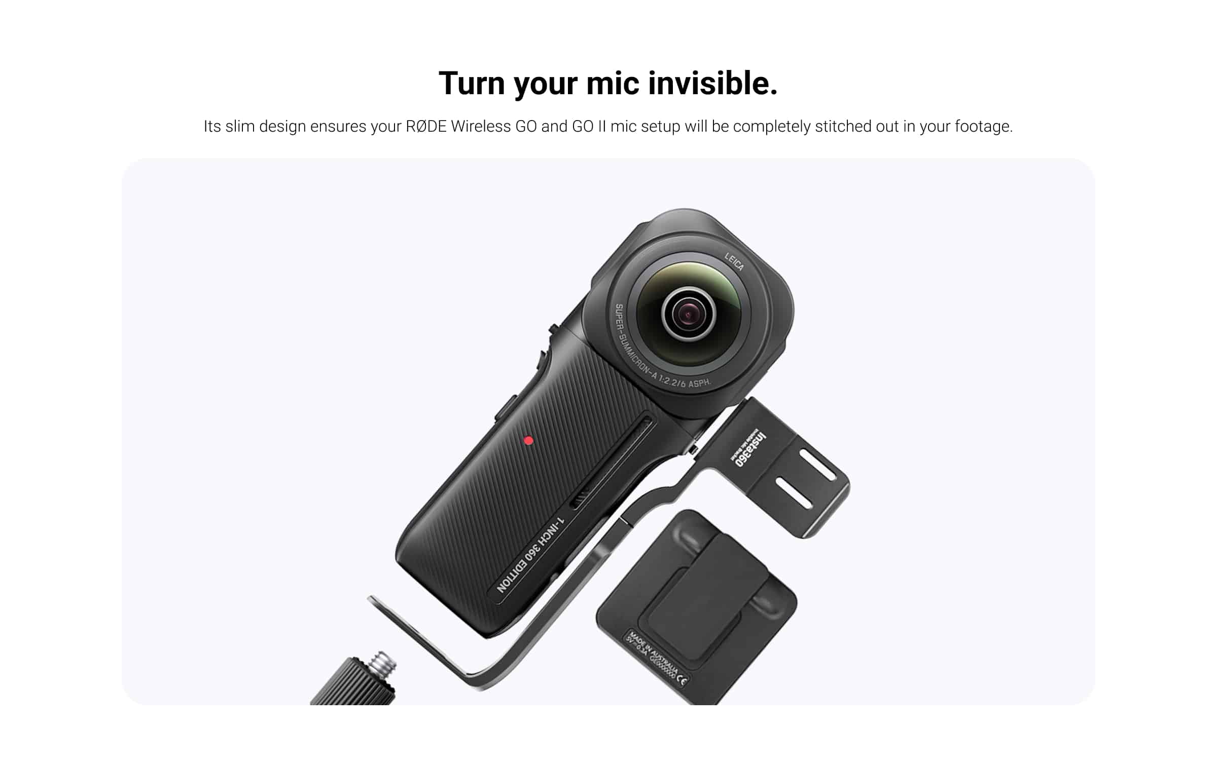 Giá đỡ mic tàng hình Insta360 ONE RS Invisible Mic Bracket