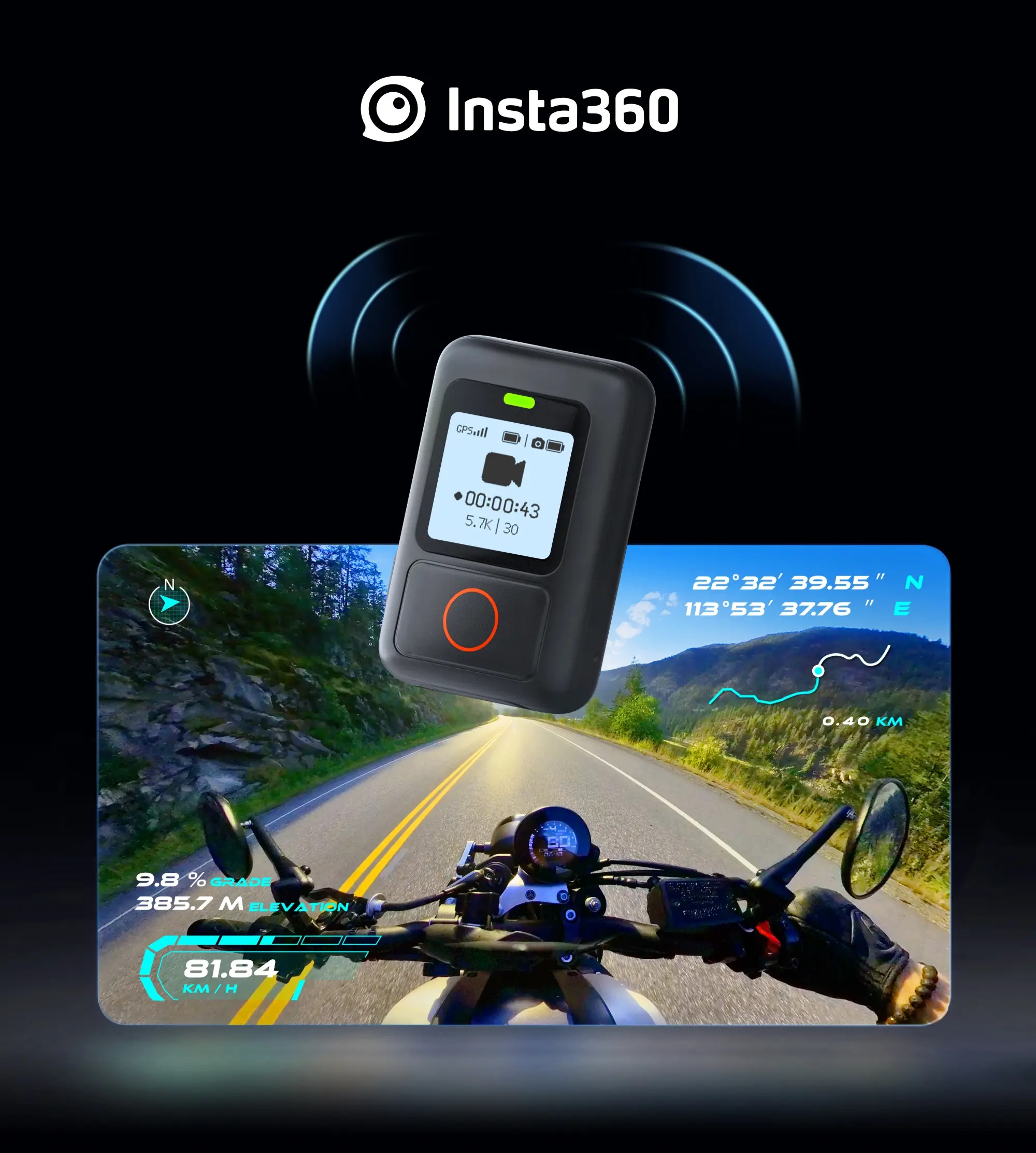 Insta360 ra mắt GPS Action Remote - Phụ kiện giúp hiển thị các thông tin GPS vào trong video thời gian thật