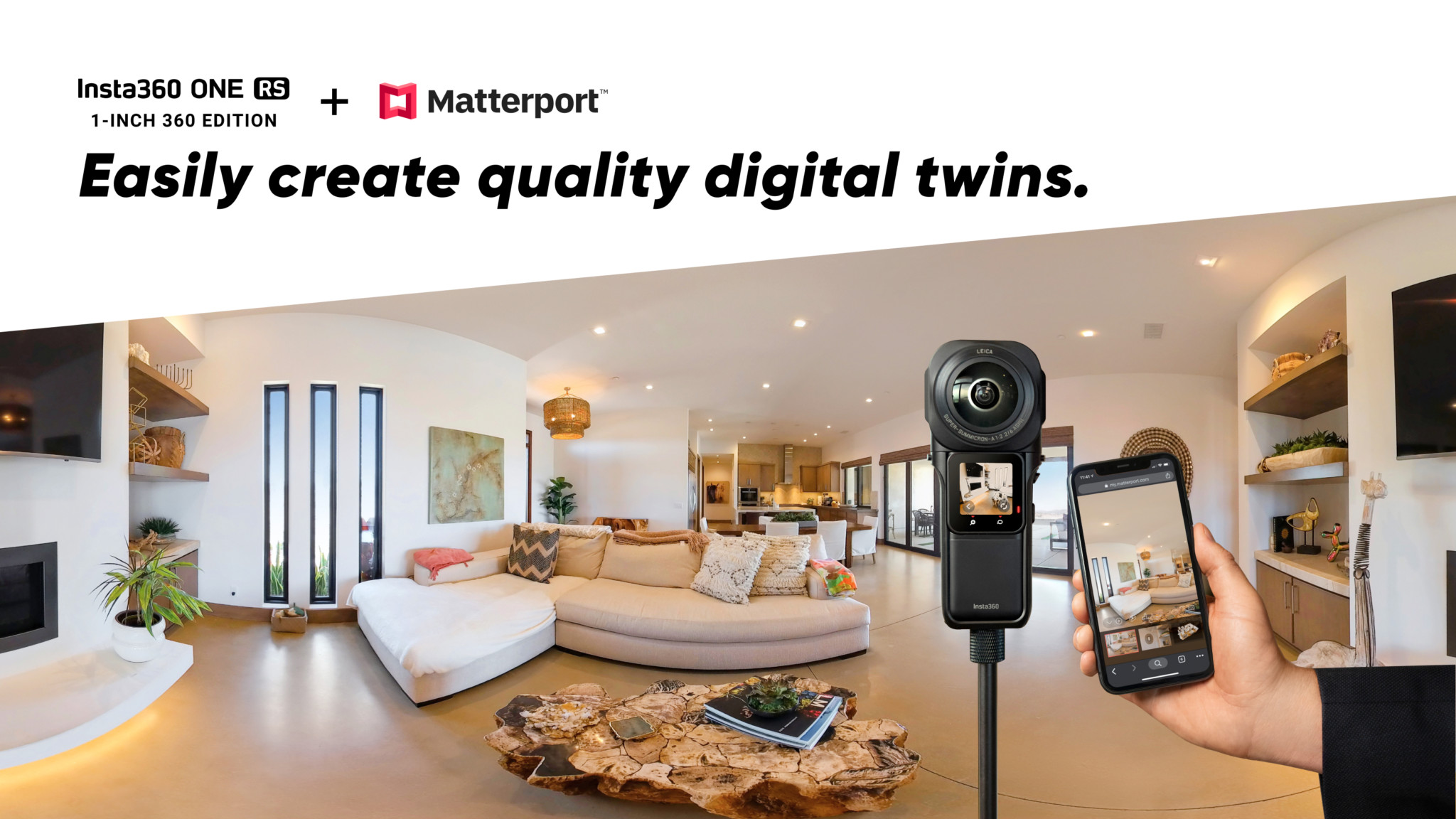Matterport trên iOS sẽ tương thích với một số thiết bị từ Insta360