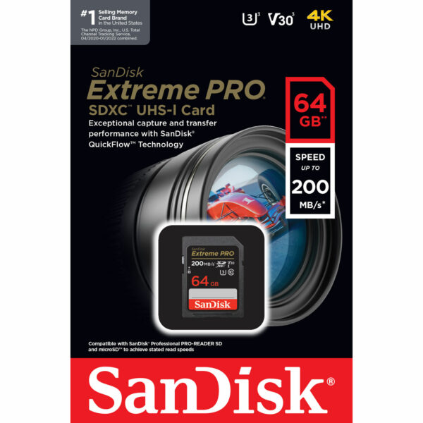 Thẻ nhớ SD Sandisk Extreme Pro UHS-I SDXC 64GB 200MB/s