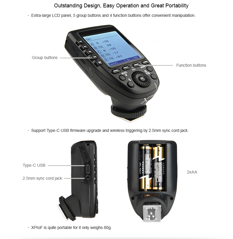 Godox XProF TTL Wireless Flash Trigger cho Fujifilm