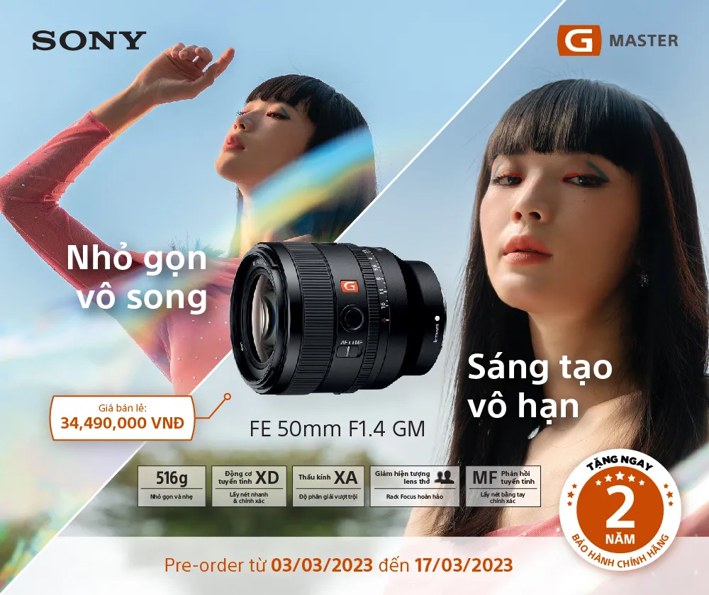 Sony Việt Nam chính thức ra mắt ống kính FE 50mm F1.4 GM, giá 34.490.000đ