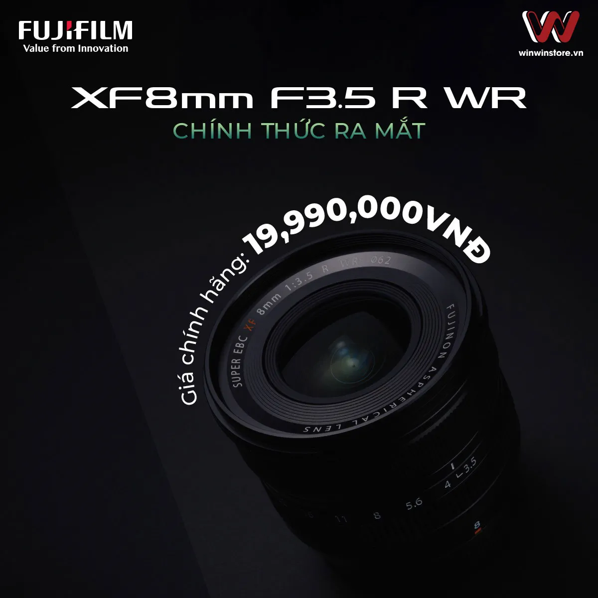 Fujifilm ra mắt ống kính góc siêu rộng XF 8mm F3.5 R WR