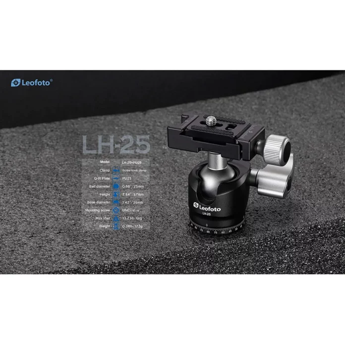 Chân máy ảnh Leofoto LY-224C Carbon Fiber với LH-25R Ball Head (Black)
