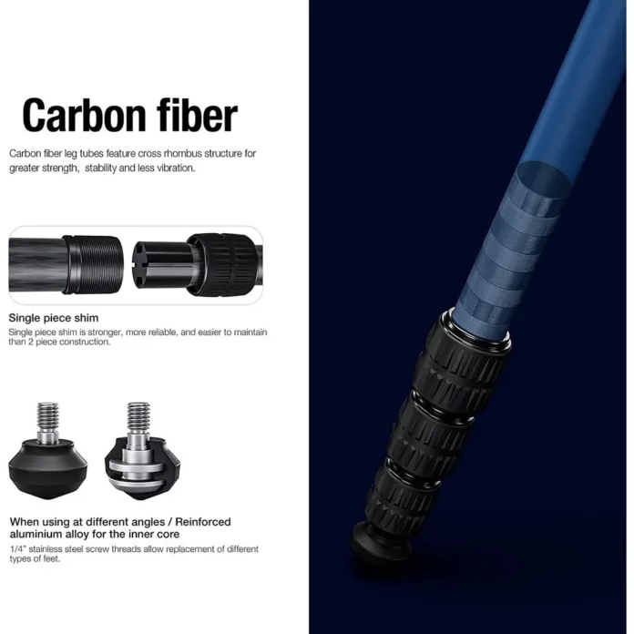 Chân máy ảnh Leofoto LY-224C Carbon Fiber với LH-25R Ball Head (Black)