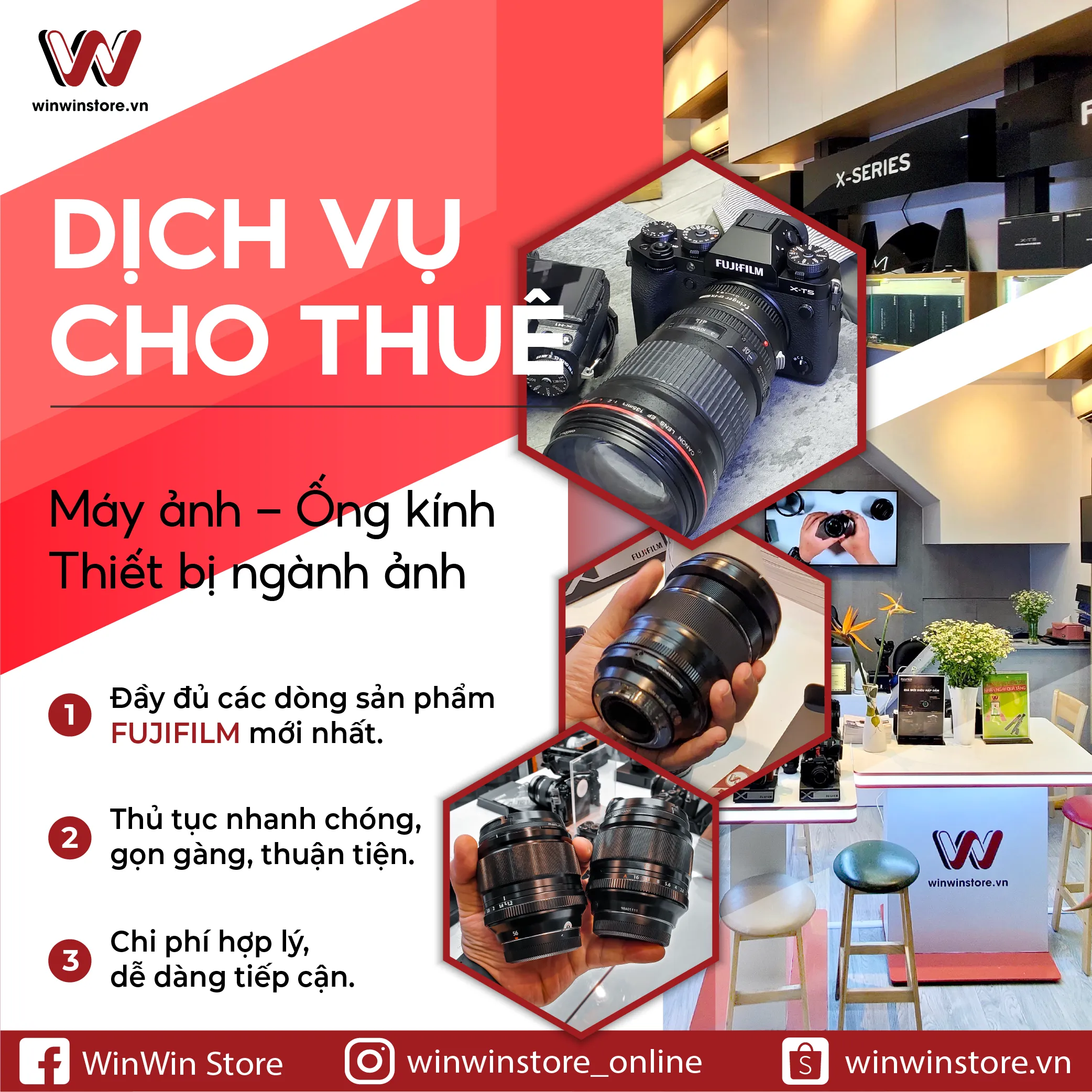 Dịch vụ cho thuê máy ảnh, ống kính và phụ kiện tại Tp. HCM