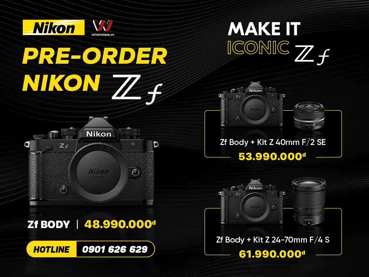 Đặt trước máy ảnh Nikon Zf giá 48.99 triệu đồng và phần quà tặng trị giá 4.8 triệu