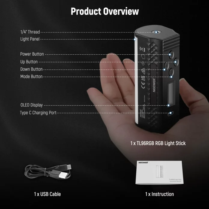 Đèn Neewer TL96 RGB Magnetic Handheld Light Stick