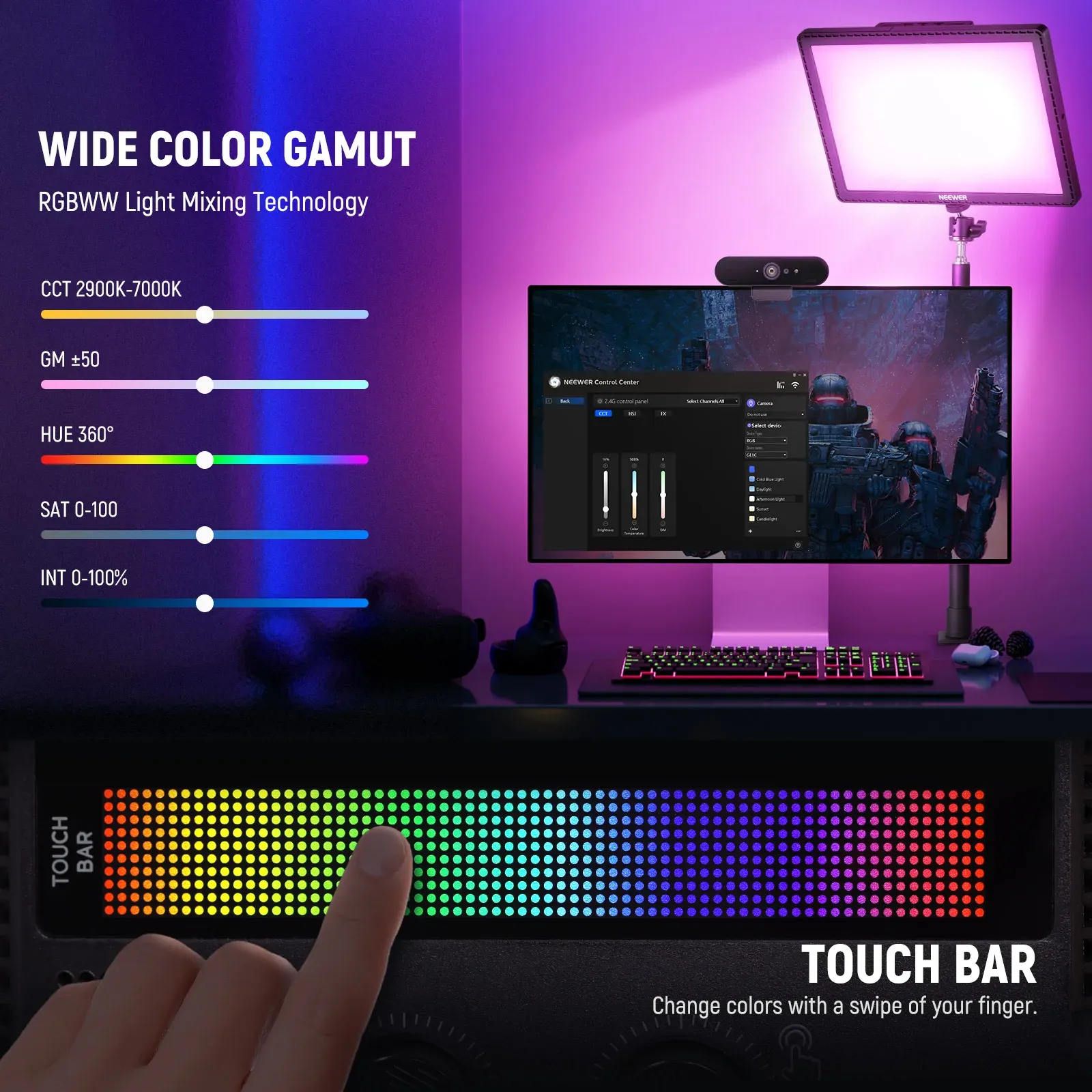 Đèn Neewer GL1C RGB LED Streaming Light