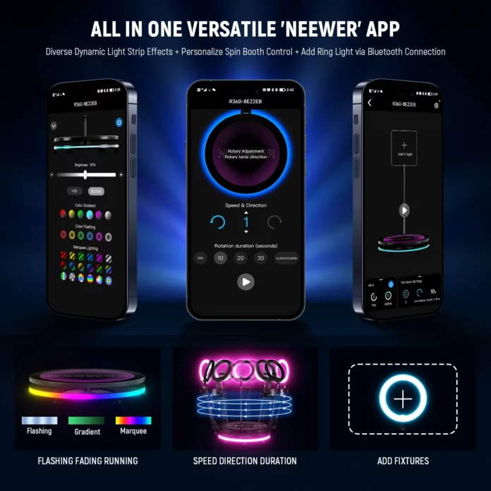 Đèn Neewer 100cm 360 Photo Booth với dải RGB LED & Remote