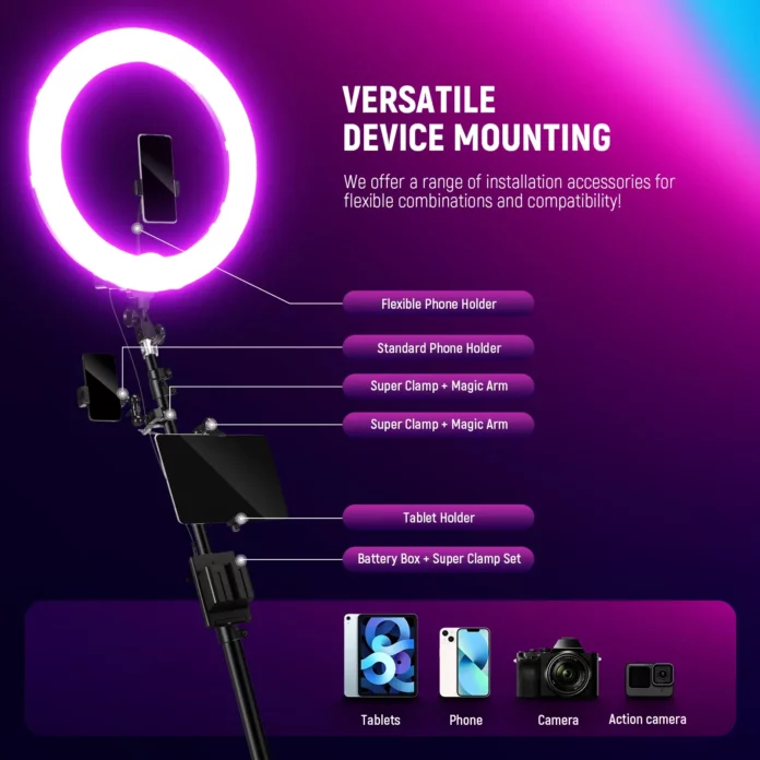 Đèn Neewer 100cm 360 Photo Booth với dải RGB LED & Remote