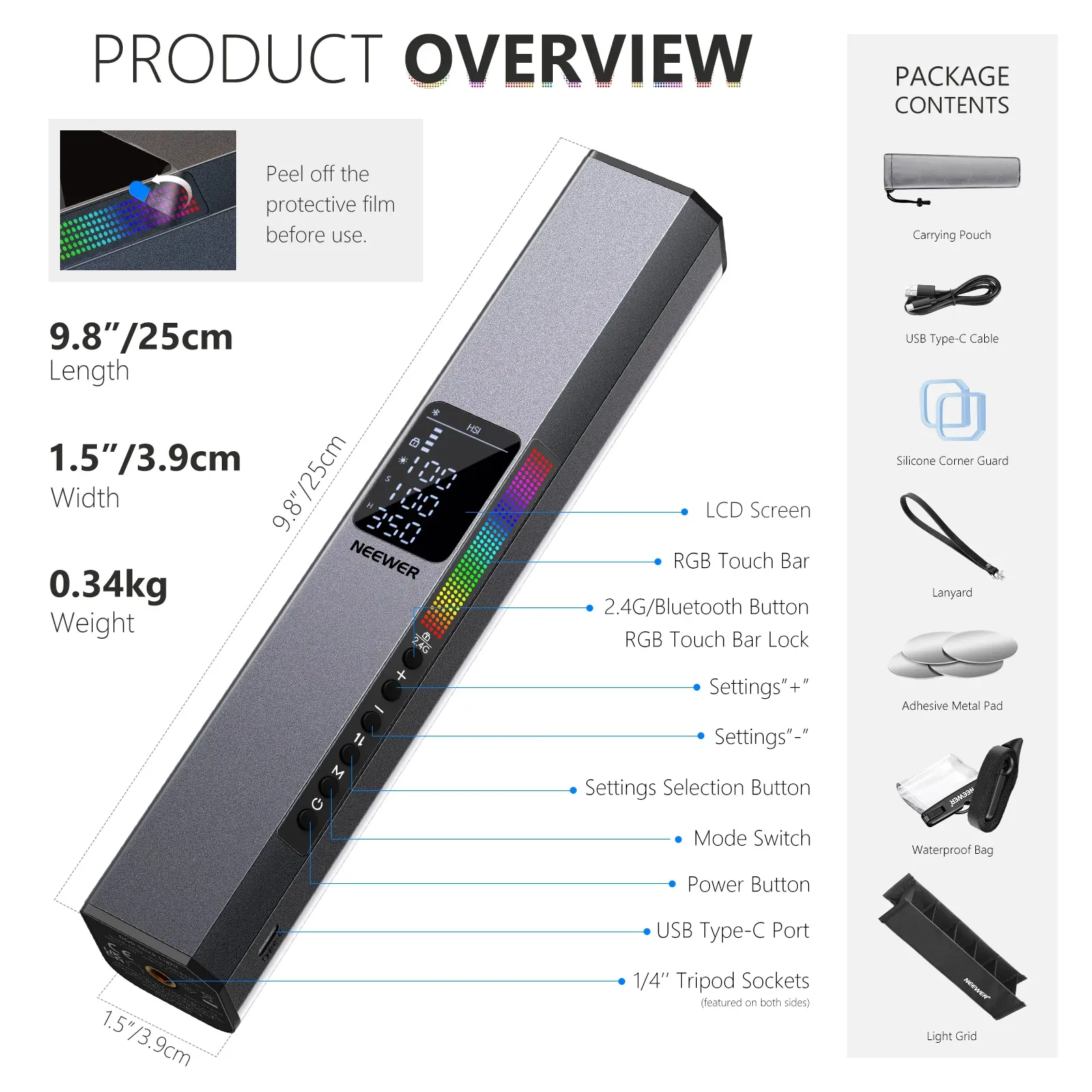 Đèn Neewer RGB1 Magnetic Handheld Light Stick