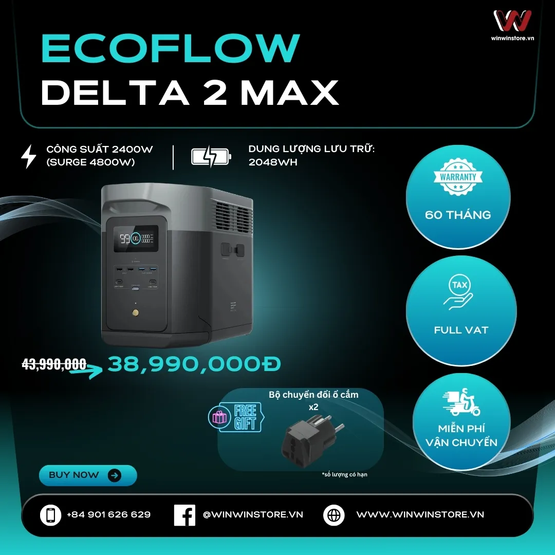 Chương trình khuyến mãi trạm năng lượng EcoFlow tại WinWinStore, chỉ từ 5 triệu đồng có ngay trạm xịn cùng phần quà hấp dẫn