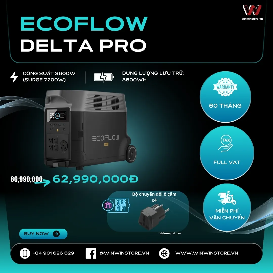 Chương trình khuyến mãi trạm năng lượng EcoFlow tại WinWinStore, chỉ từ 5 triệu đồng có ngay trạm xịn cùng phần quà hấp dẫn