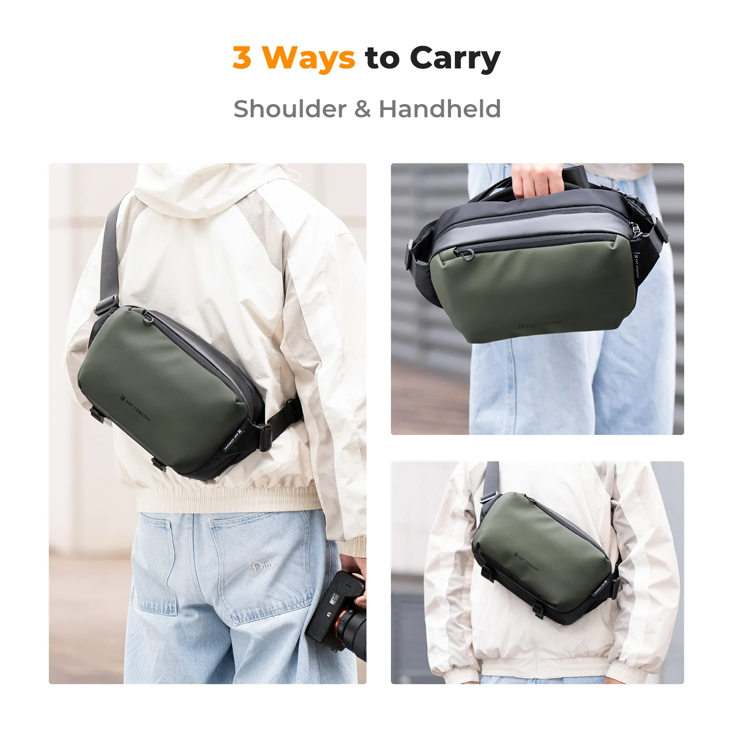 Túi đeo chéo K&F Concept Sling Bag 10L - KF13.157 (Black Green)