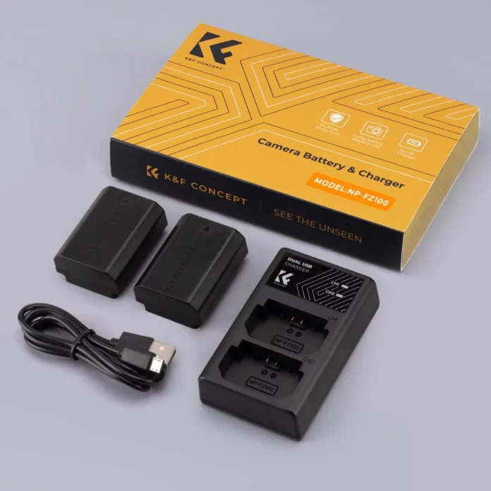 Bộ pin sạc K&F Concept NP-FZ100 cho Sony | 1 dock sạc và 2 pin