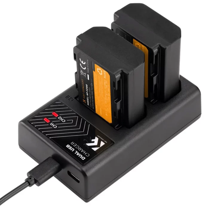 Bộ pin sạc K&F Concept NP-FZ100 cho Sony | 1 dock sạc và 2 pin
