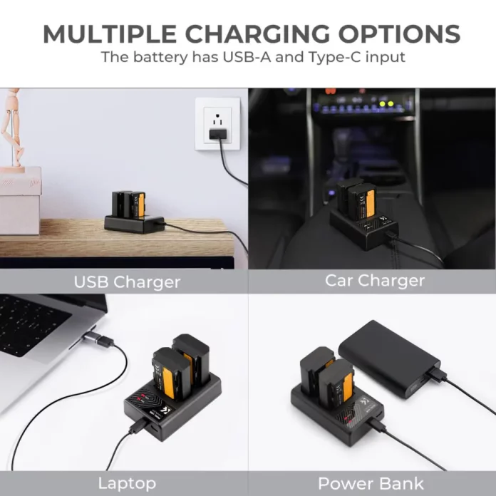 Bộ pin sạc K&F Concept NP-FZ100 cho Sony | 1 dock sạc và 2 pin